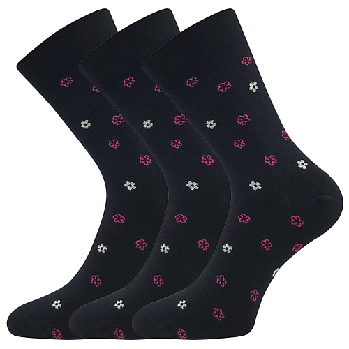 Levně Ponožky Voxx Flowrana černá, 3 páry Velikost ponožek: 35-38 EU