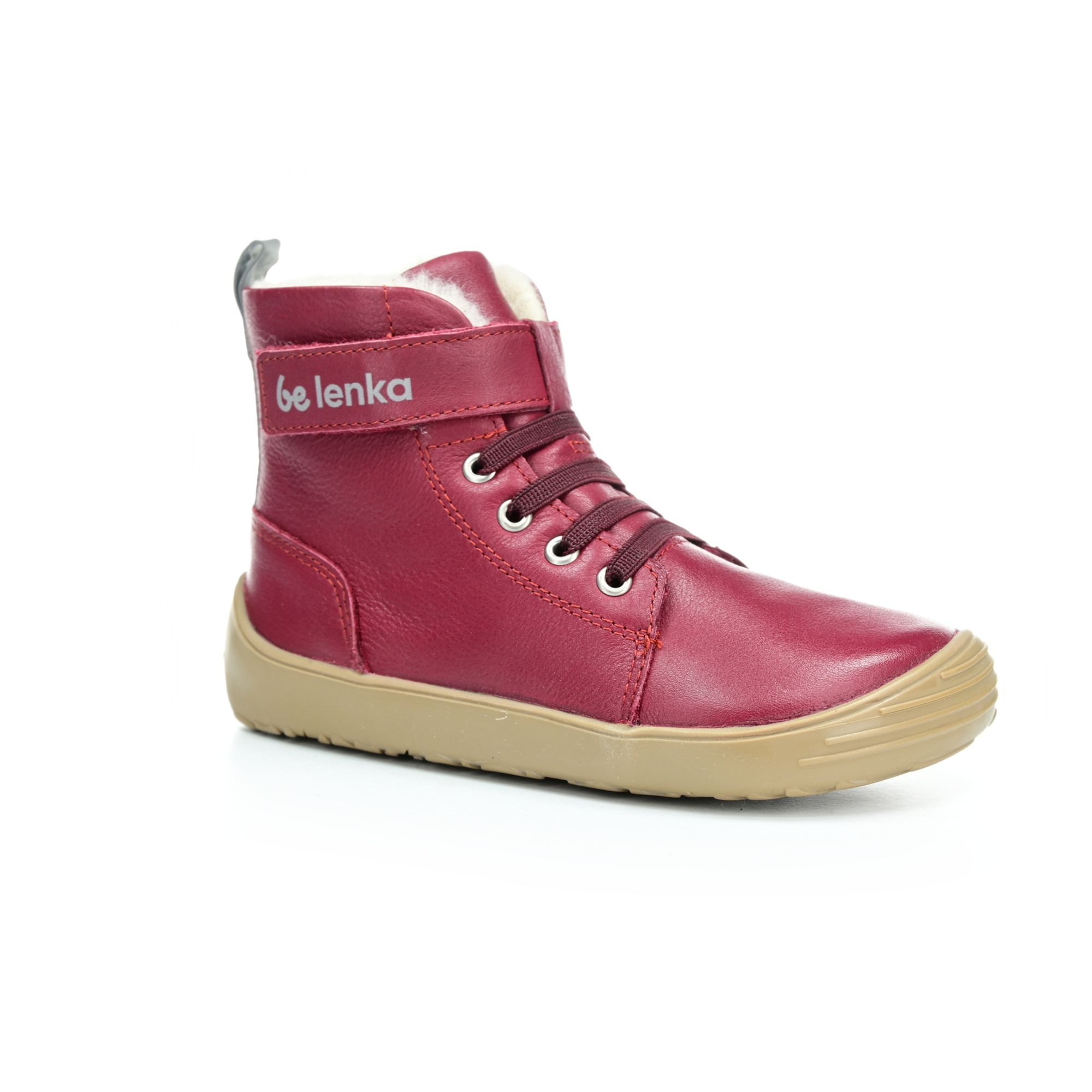 Levně Be Lenka Winter Kids Dark Cherry Red zimní barefoot boty