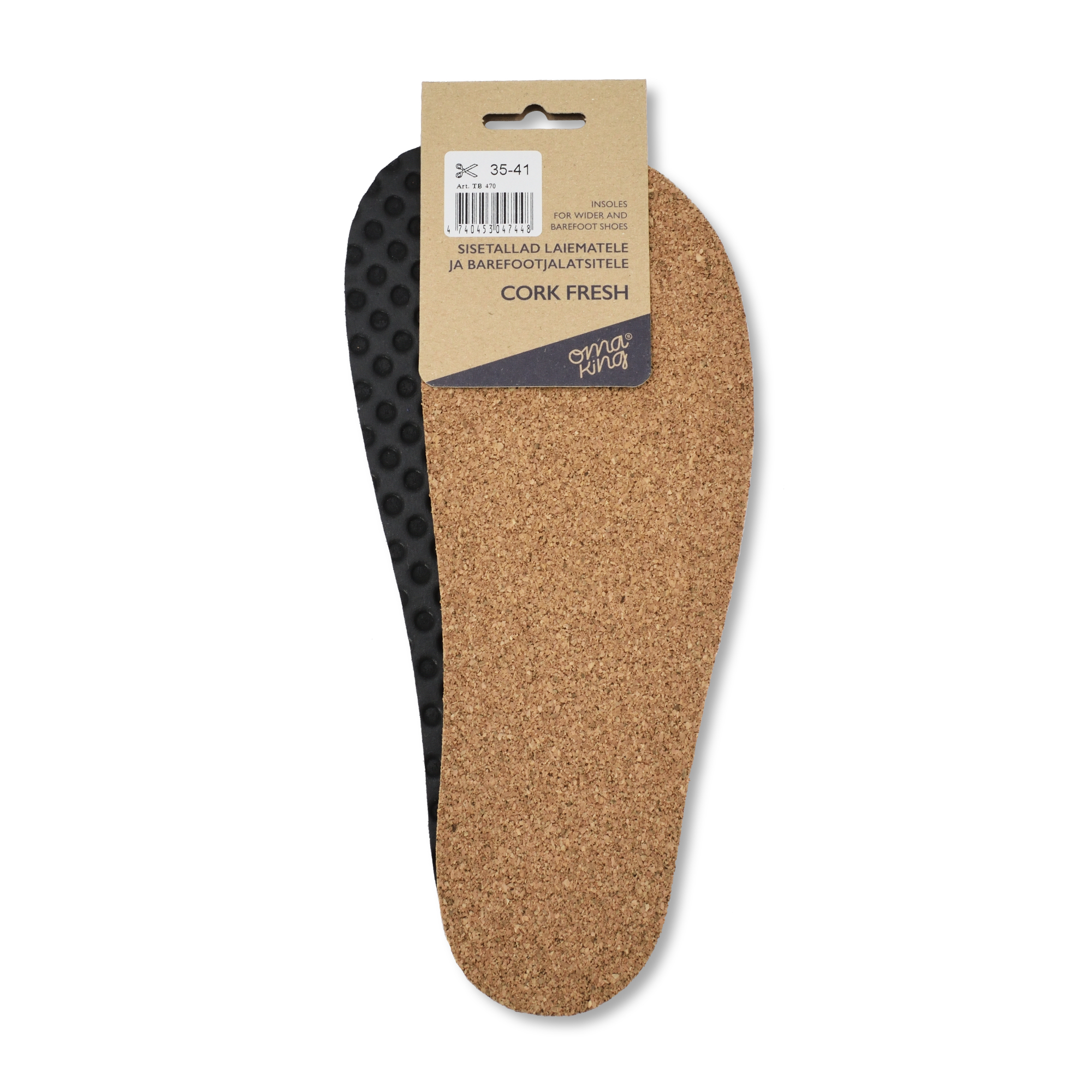 Levně vložky do bot OmaKing barefoot Cork Fresh Velikost ponožek: 25-34 EU