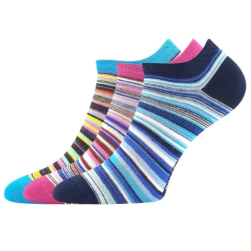 Levně VoXX bavlněné nízké ponožky Piki 75 mix A, 3 páry Velikost ponožek: 35-38 EU