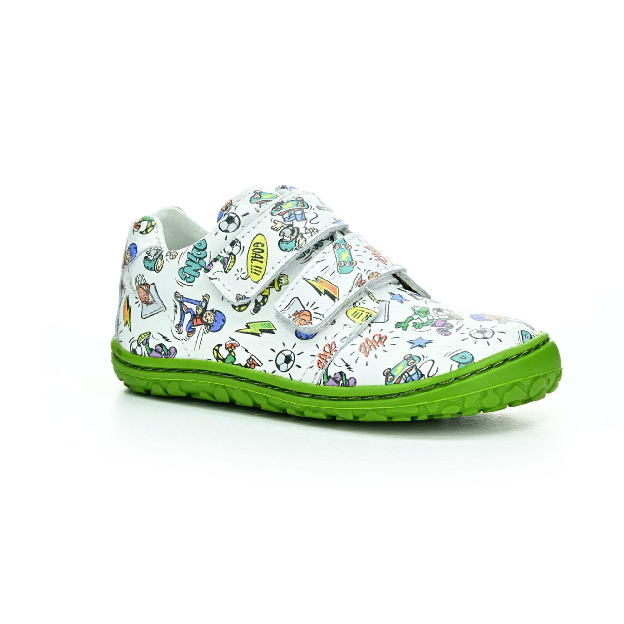 Levně Lurchi Noah Leather White/Green barefoot boty