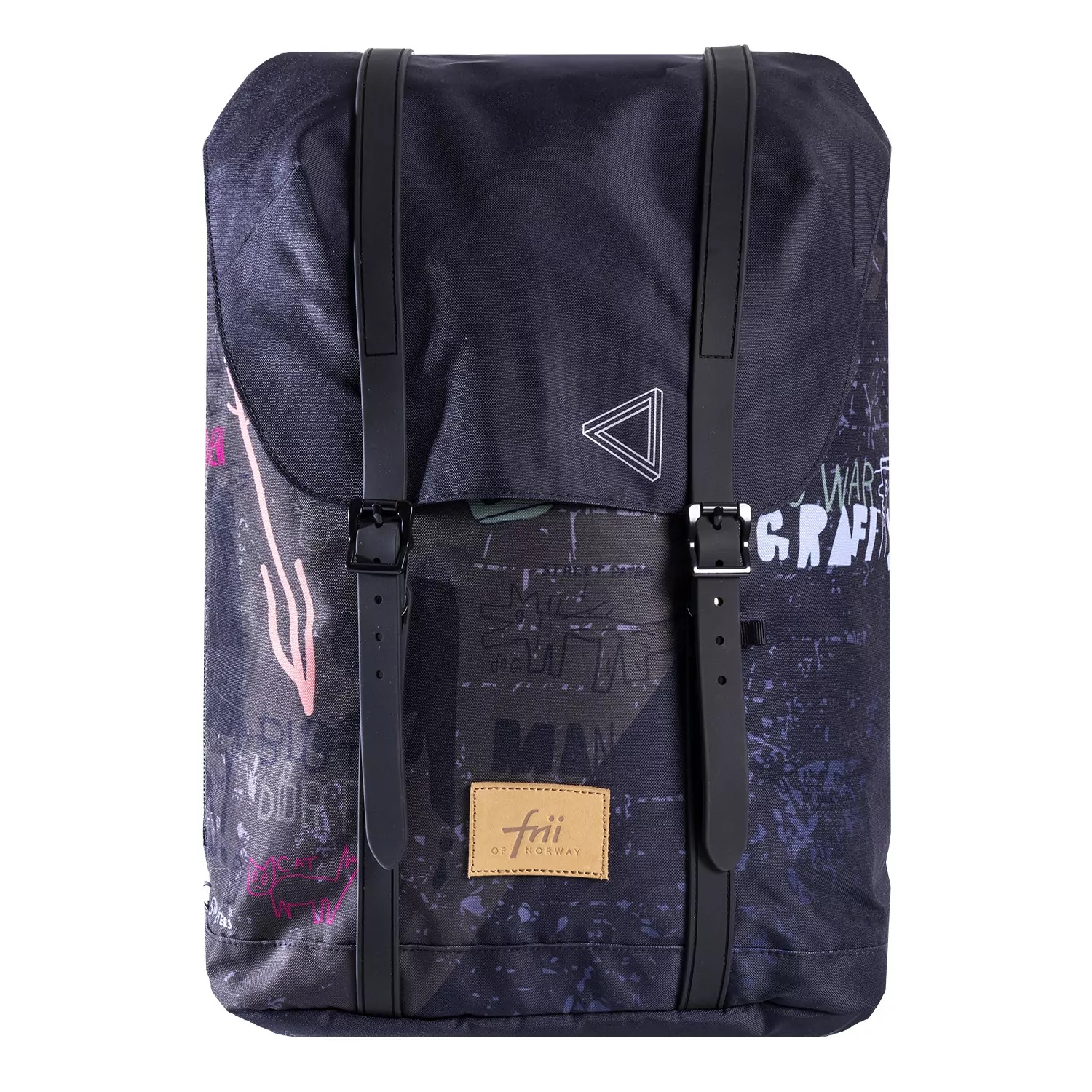 Levně Ergonomický školní batoh Frii of Norway 30L Black Graffiti