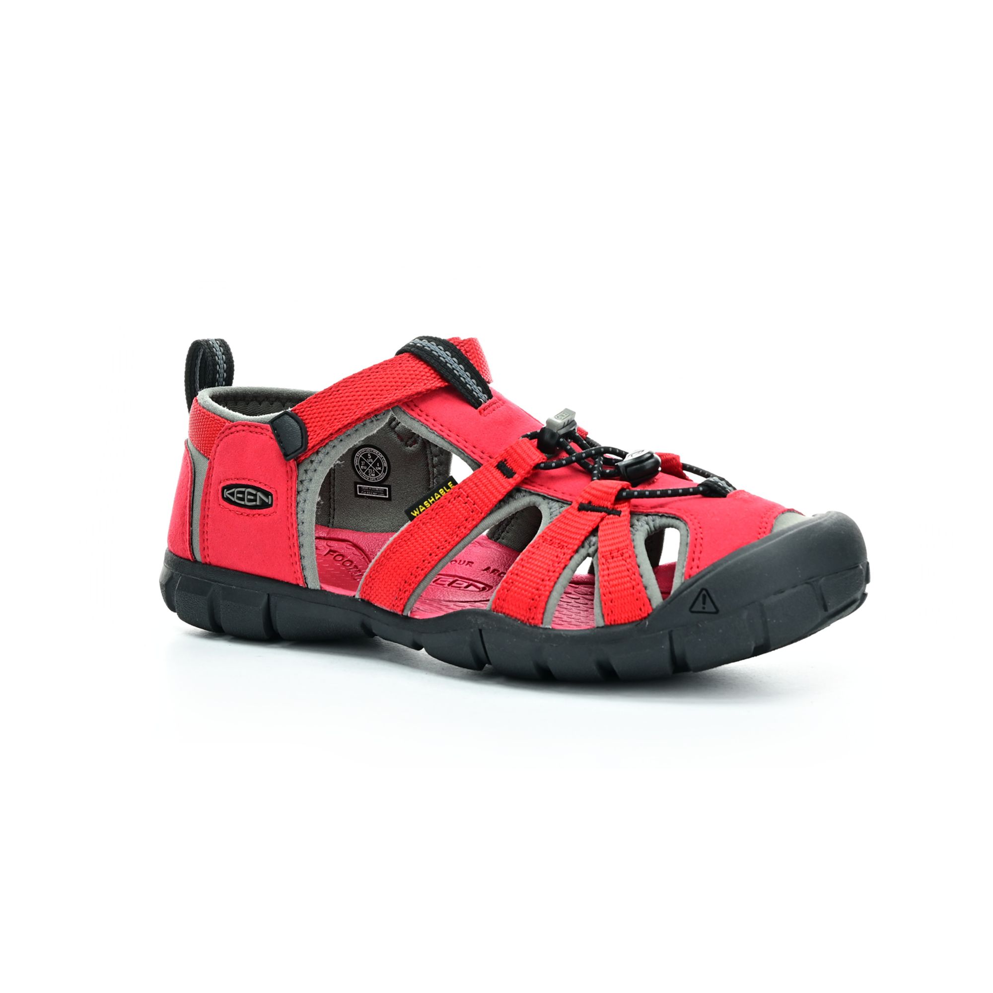 Levně Keen Seacamp II Racing Red/Gargoyle AD (CNX) barefoot sandály
