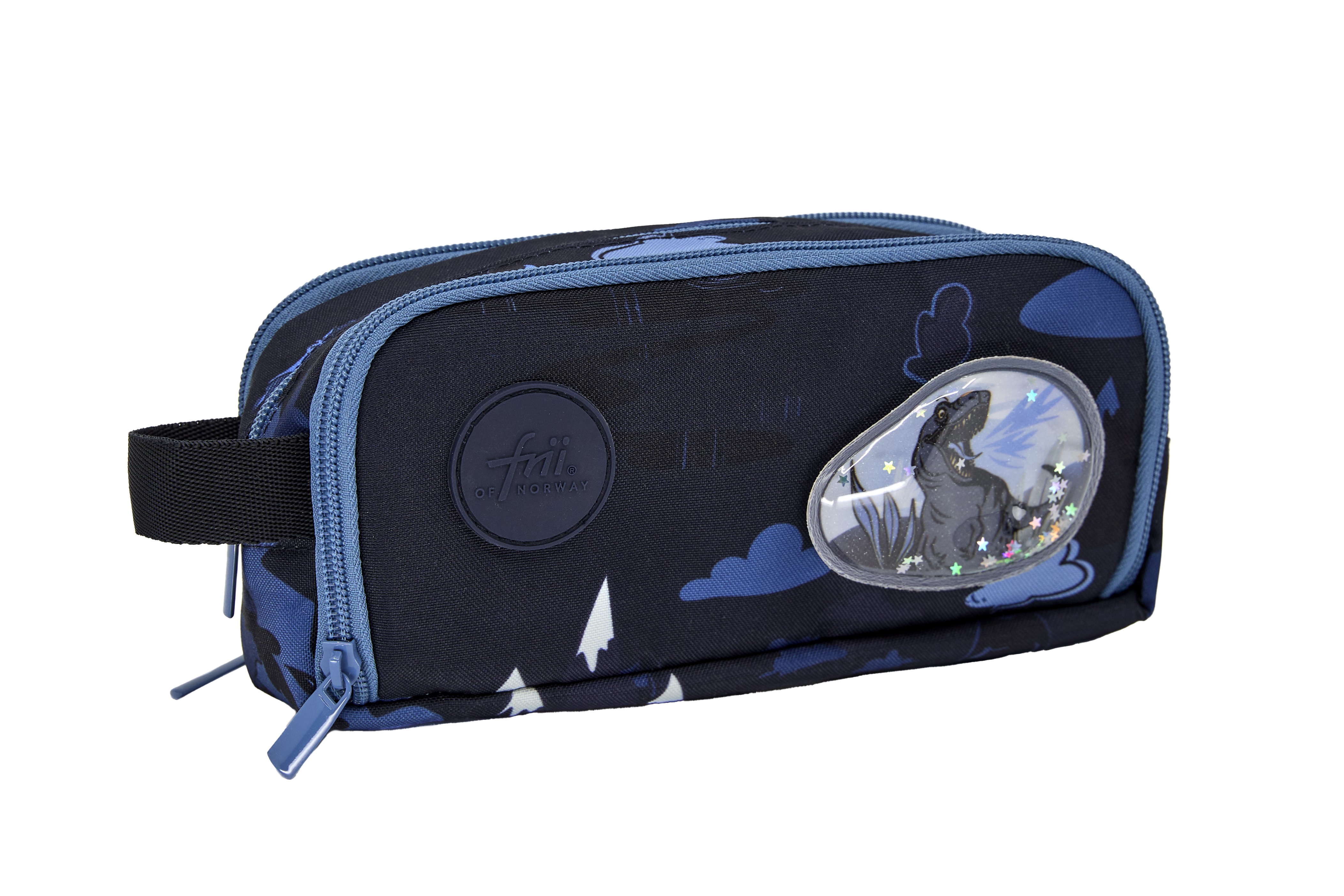 Levně Penál Frii of Norway Dinosaur Dark blue
