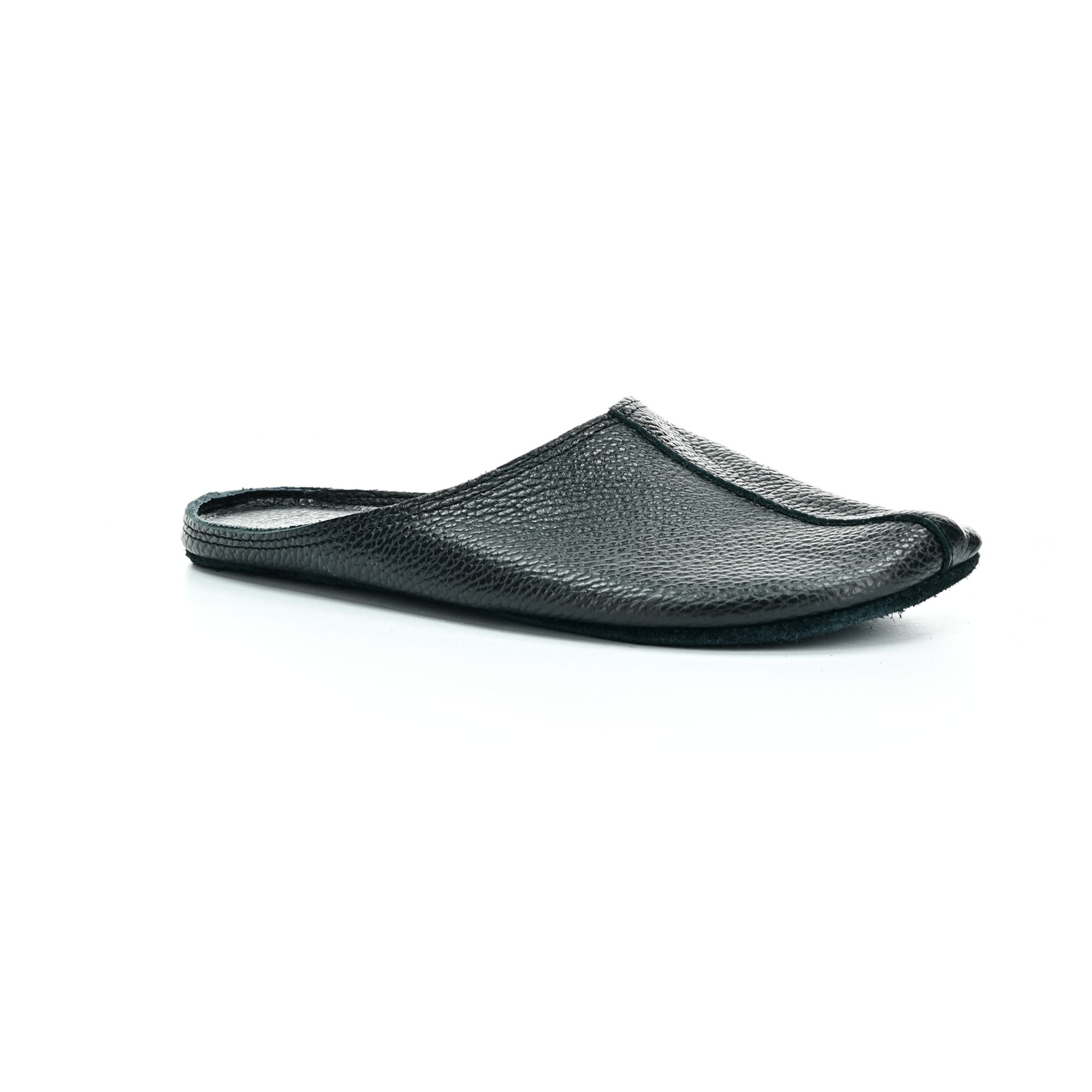 Levně OmaKing Leather Slippers černé bačkory