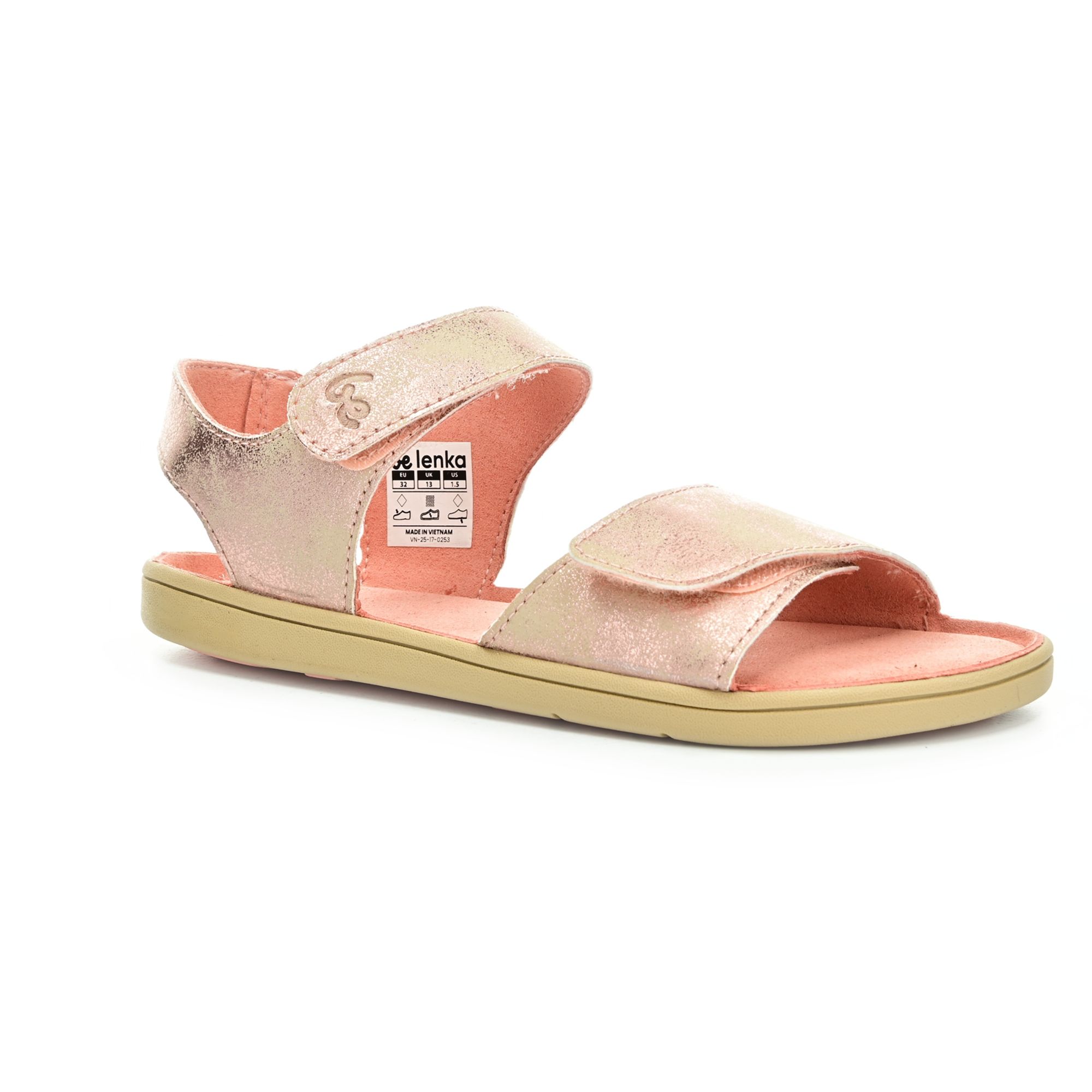 Levně Be Lenka Miami Kids Coral Sparkle barefoot sandály