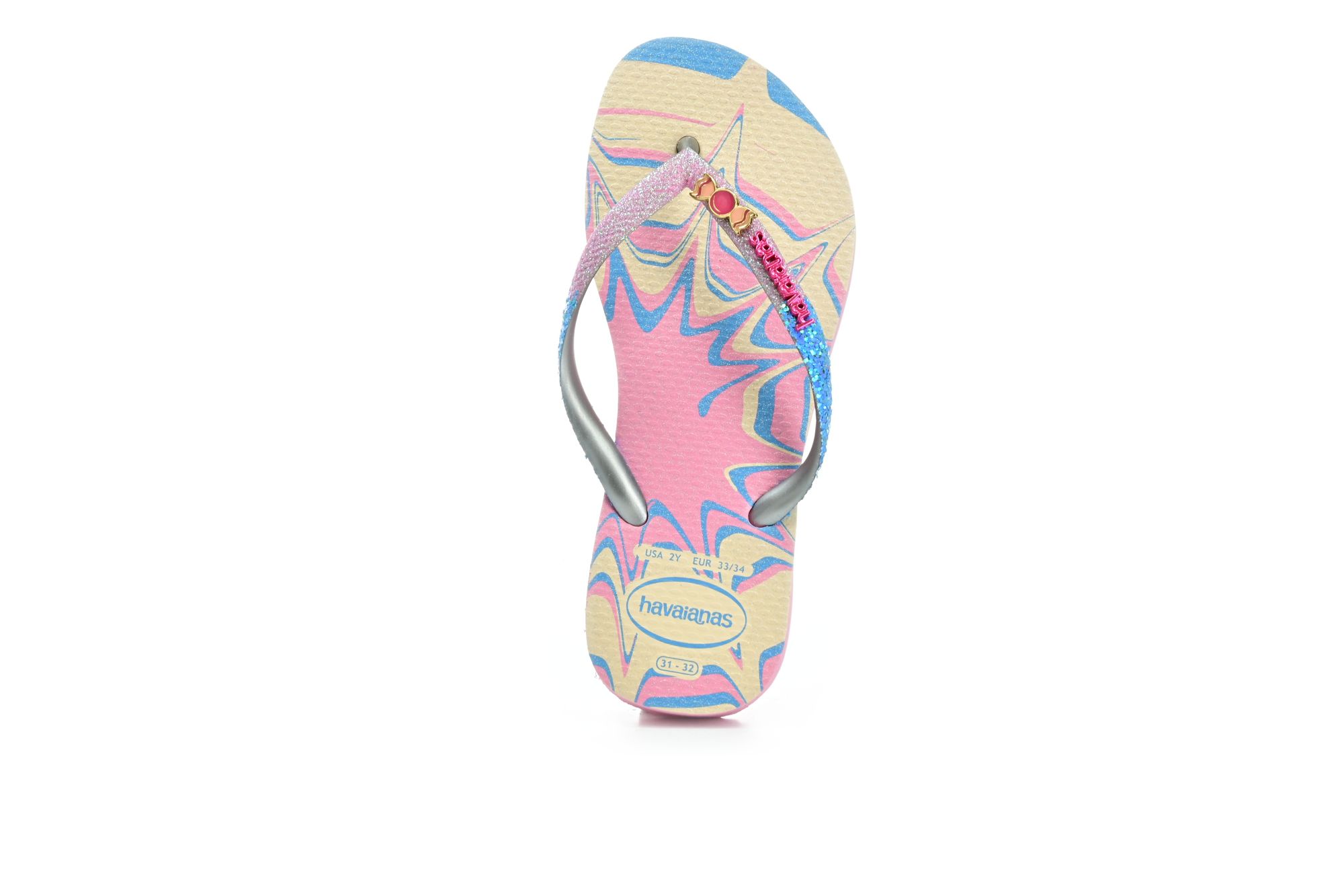 Levně Havaianas Glitter Pink glow dětské pantofle