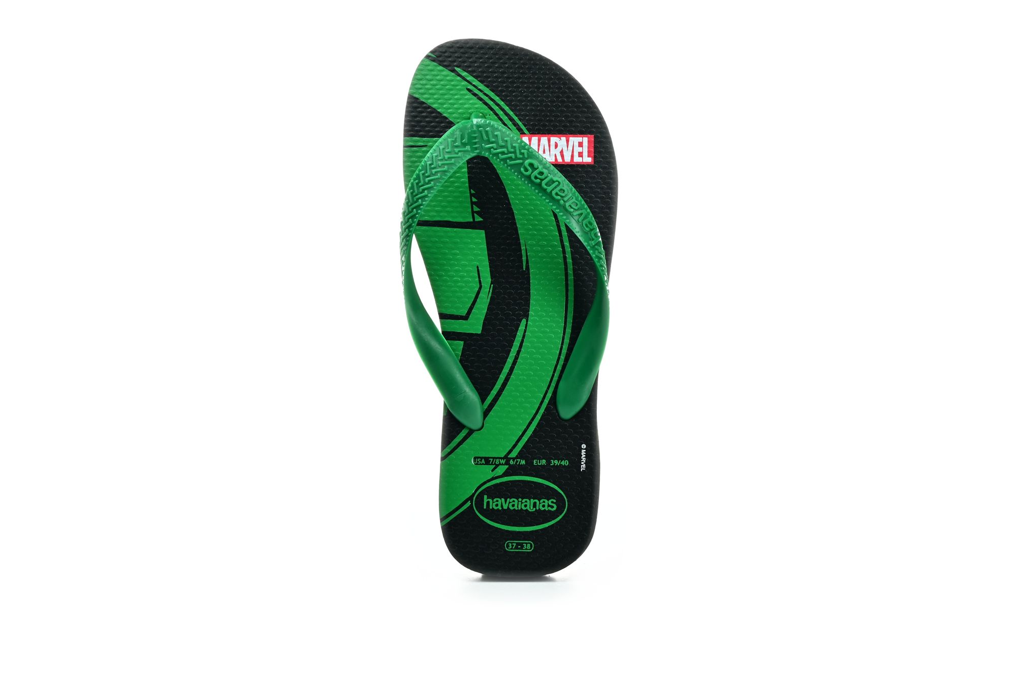 Levně Havaianas Top Marvel Logomania black/green pánské pantofle