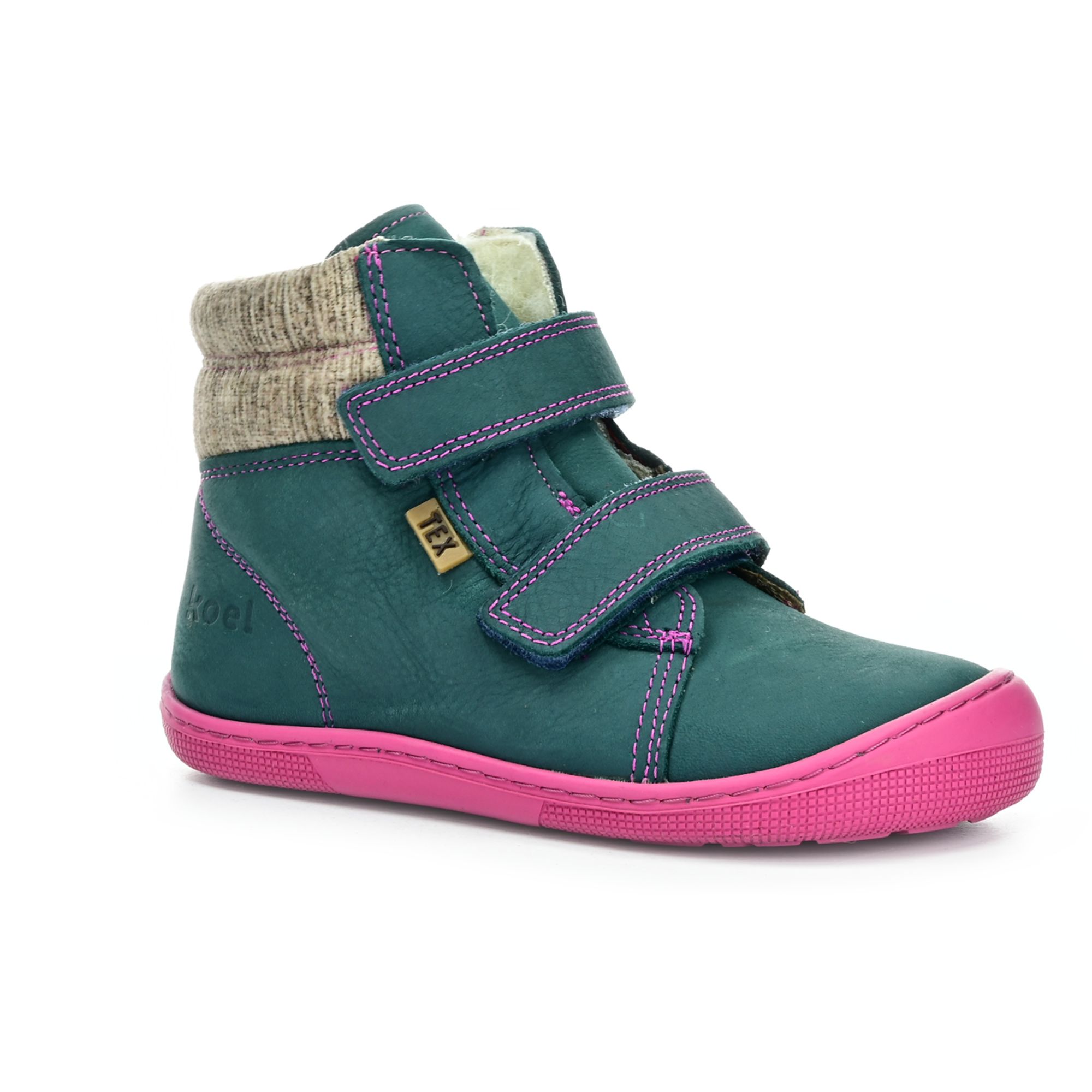 Levně Koel Dean Tex Wool Turquoise zimní barefoot boty