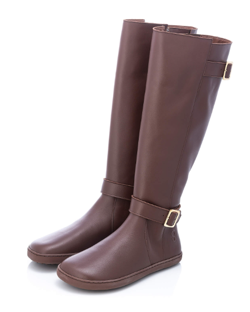 Levně Shapen Glam Brown New Leather barefoot kozačky