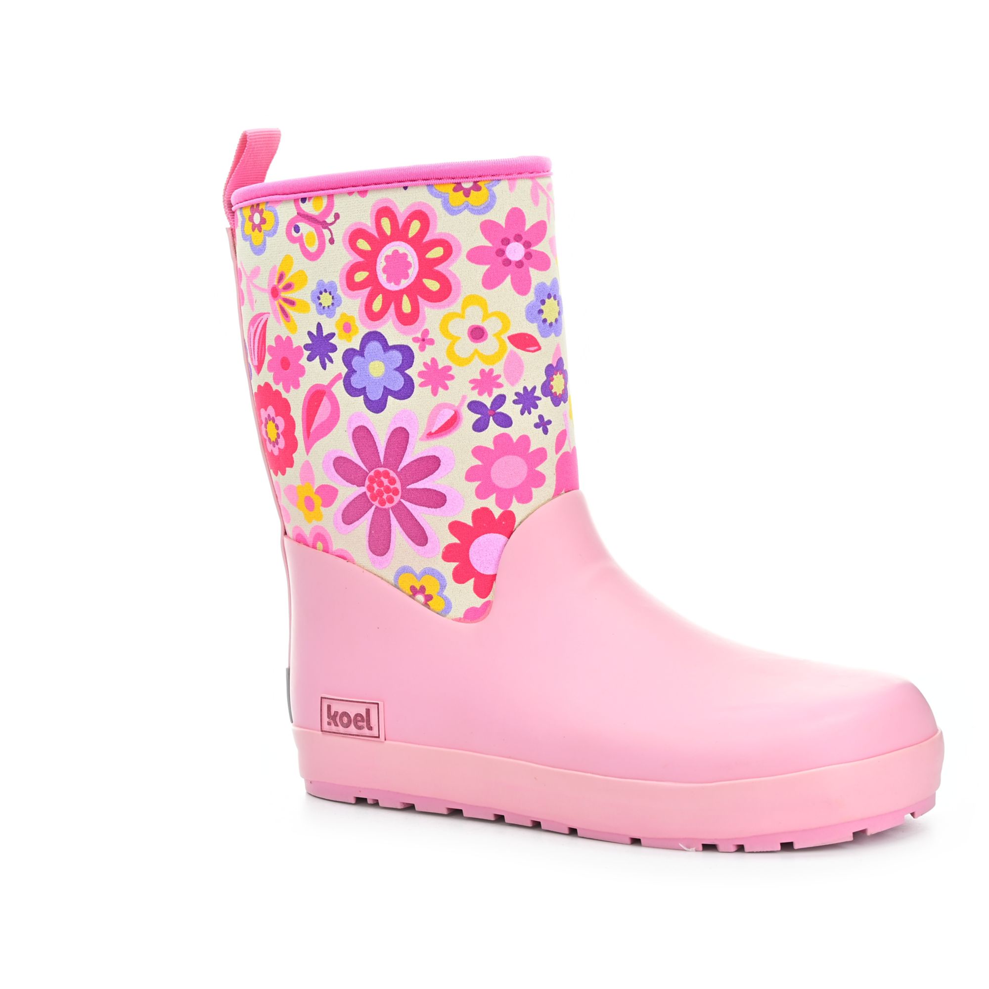 Levně Koel Neopren Flowers Pink barefoot holínky
