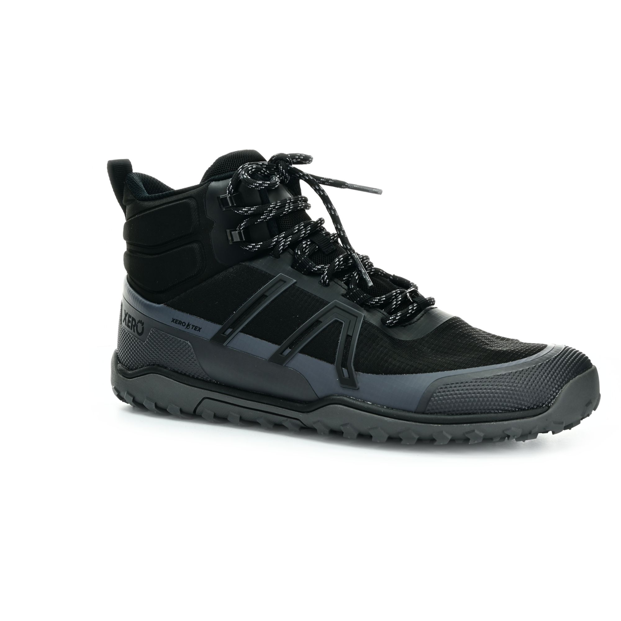 Levně Xero Shoes Scrambler Trail Mid WP Black/Asphalt pánské barefoot boty