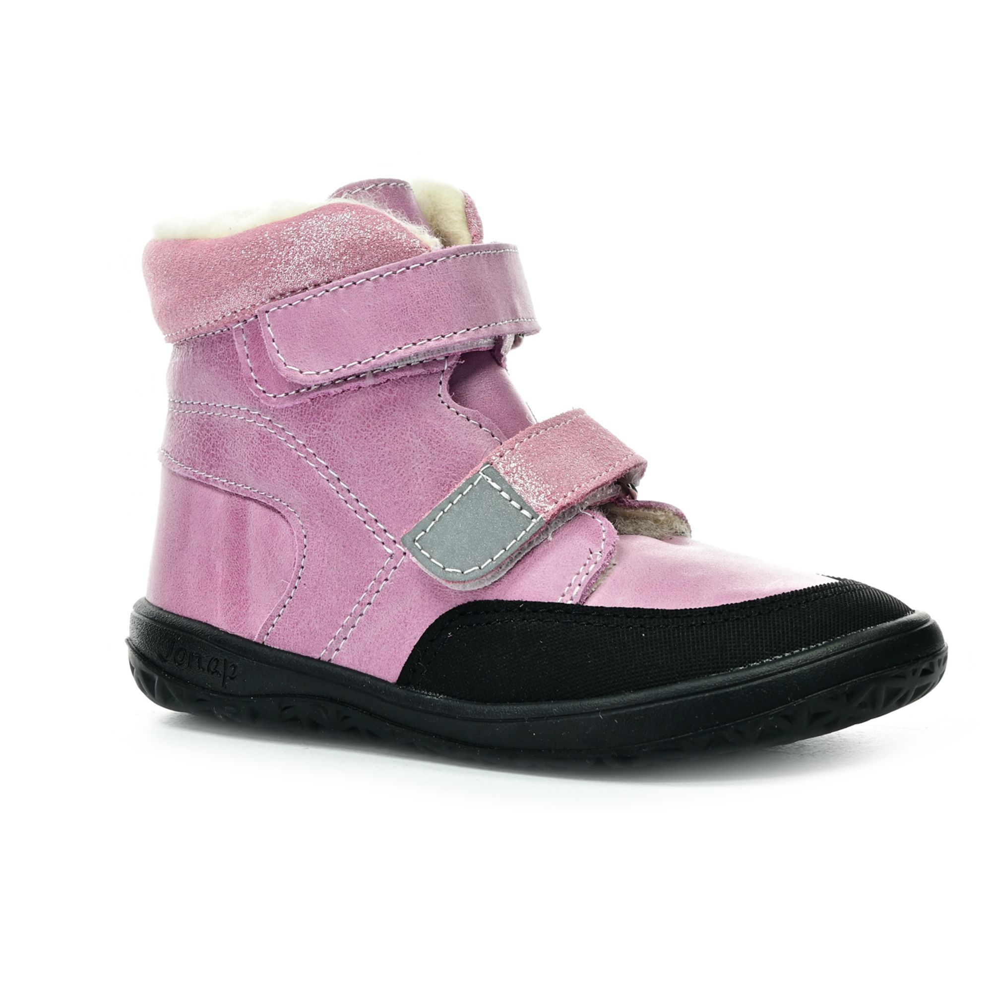 Levně Jonap Falco světle růžová vlna zimní barefoot boty