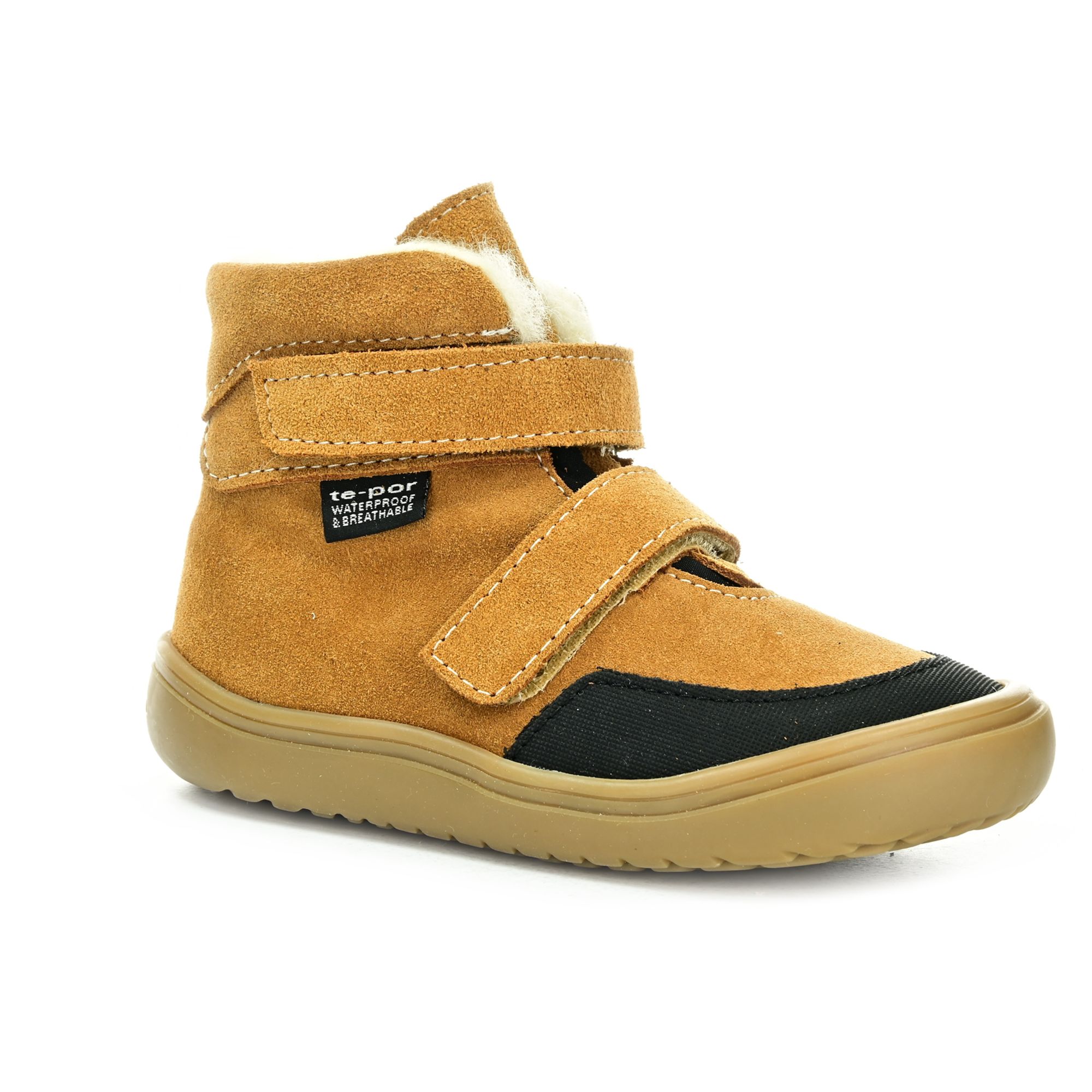 Levně Jonap Jerry skořicová vlna slim ambra zimní barefoot boty