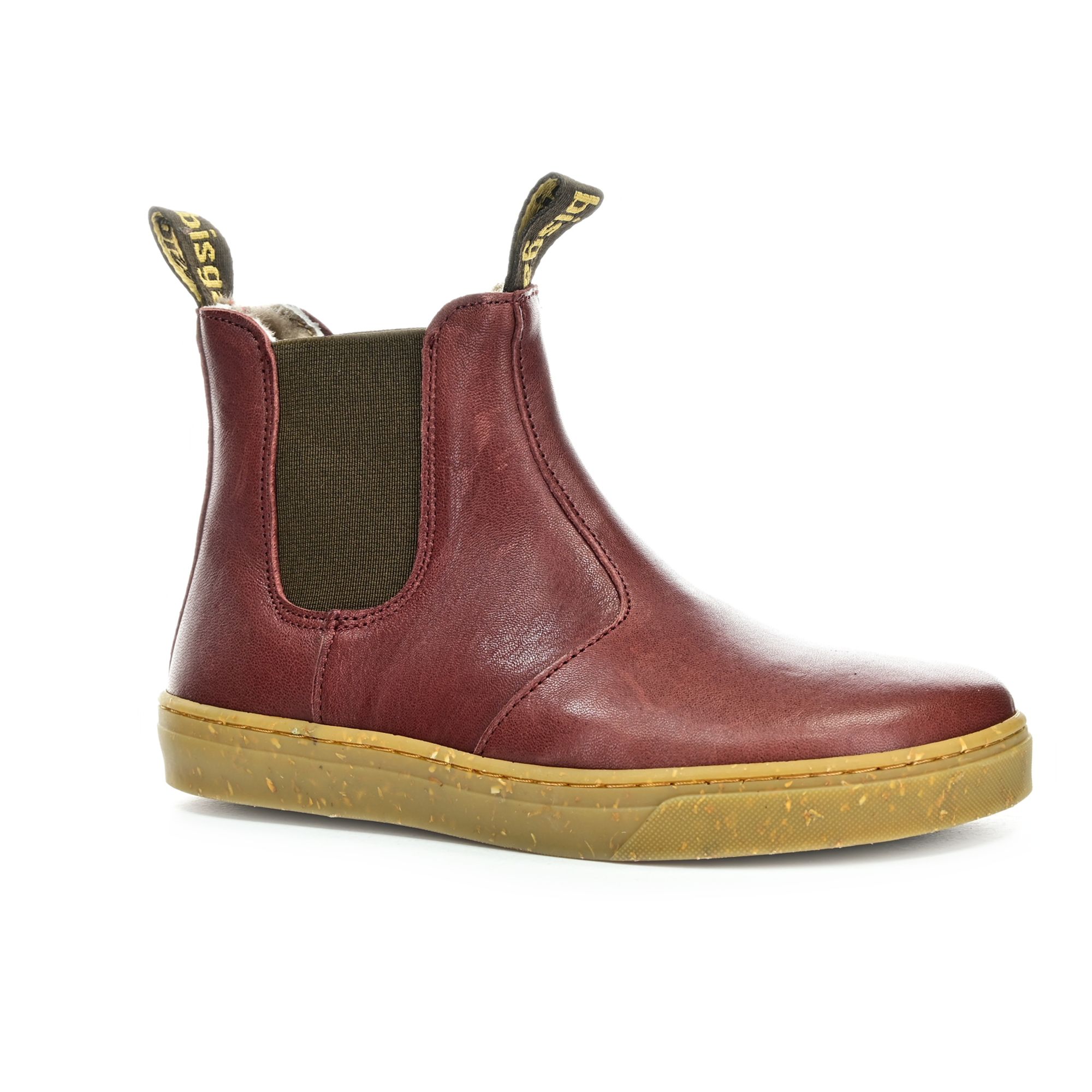 Levně Bisgaard Ene Lamb Bordeaux zimní barefoot boty