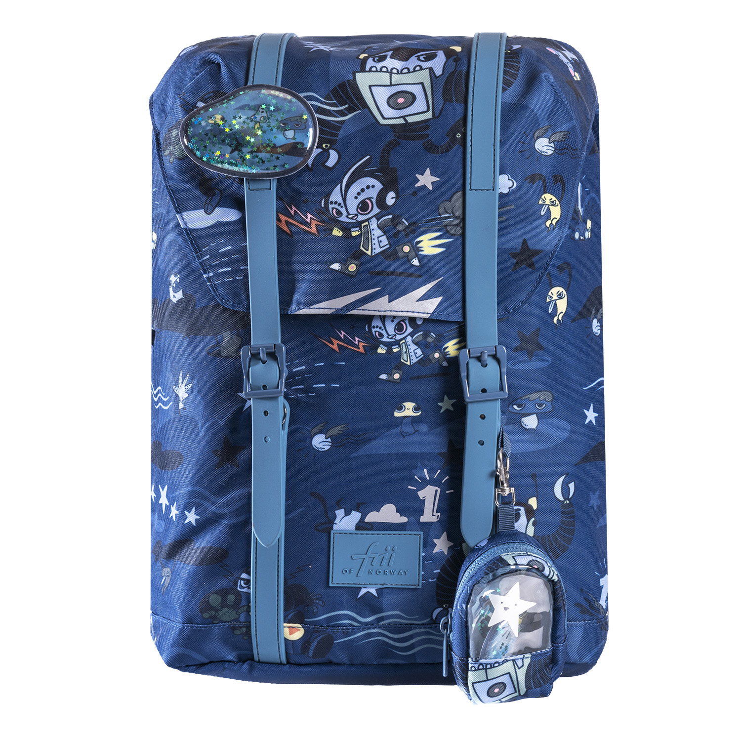 Ergonomický školský plecniak Frii of Norway 22L Robot game blue EUR