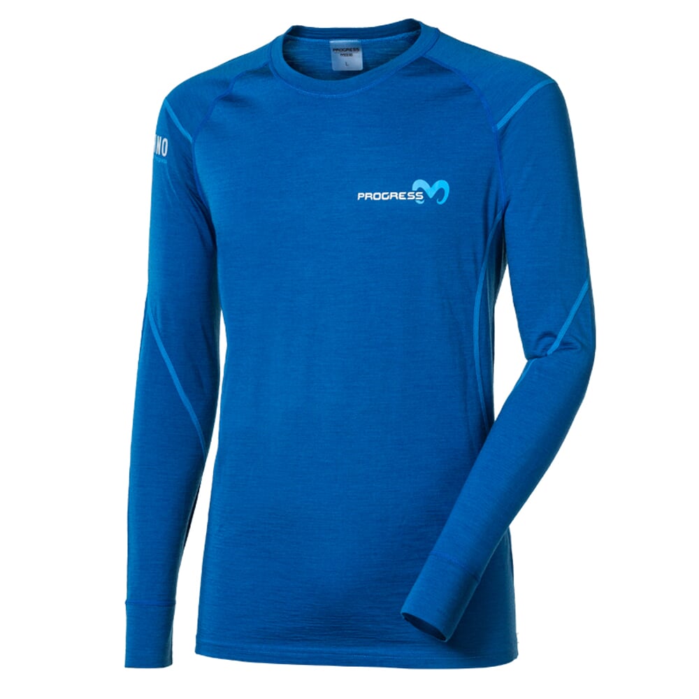 detské termo tričko Progress MW NDRD merino modrý melír 140/146 EUR