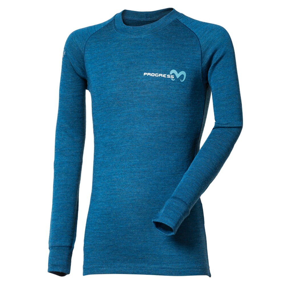 detské termo tričko Progress MB TDRD merino-bamboo s dlhým rukávom petrol/modrá 128/134 EUR