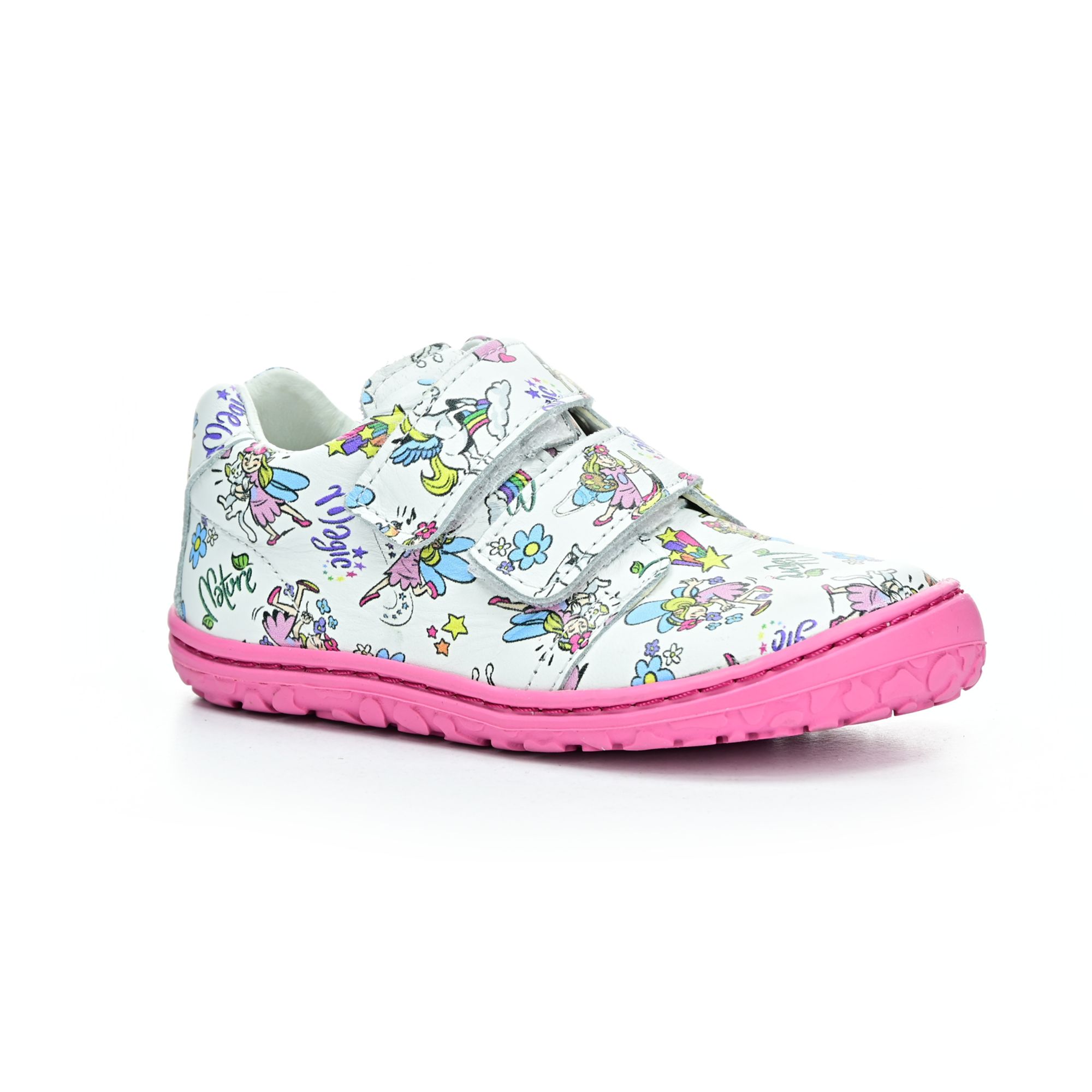 Lurchi Noah Leather White/Rosa barefoot topánky 22 EUR