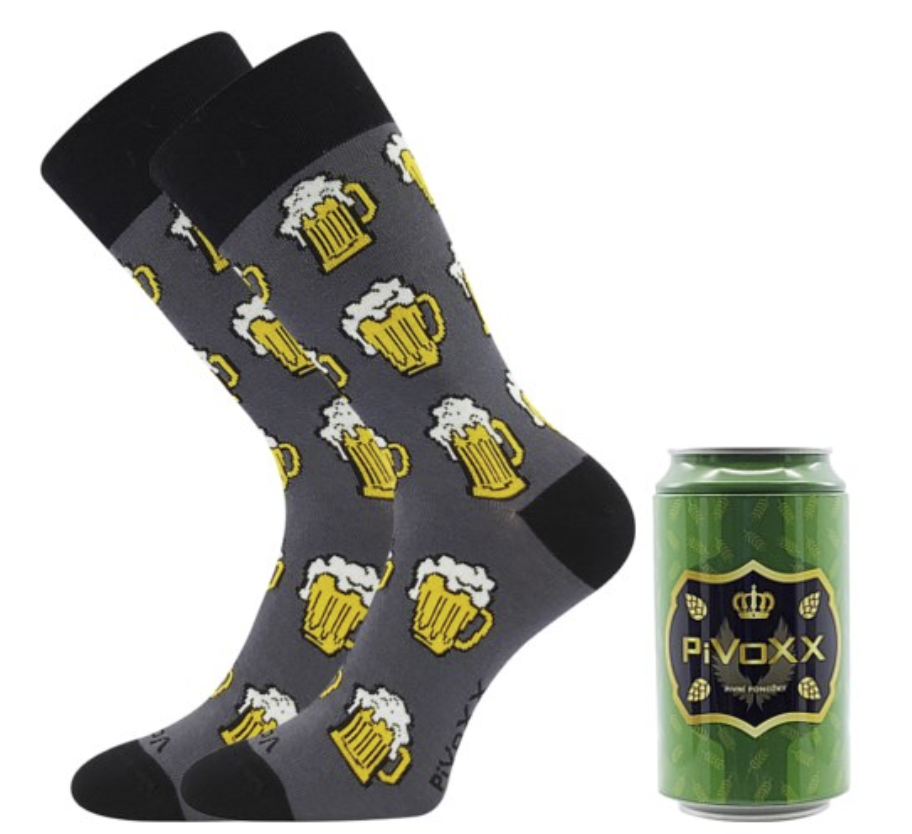VoXX ponožky PiVoXX vzor A + plechovka pivo Veľkosť ponožiek: 43-46 EU EUR