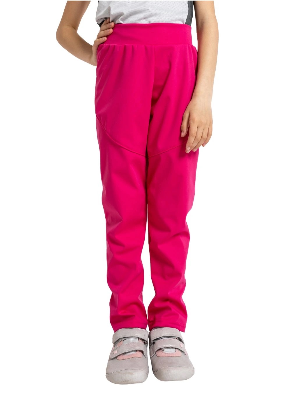detské softshellové nohavice bez zateplenia Unuo Sporty fuchsiová 122/128 EUR