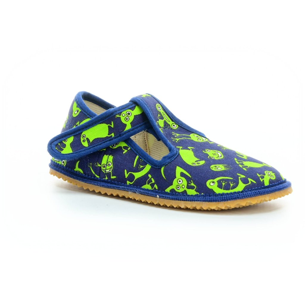 Beda Monsters textilné barefoot papuče s opätkom (BFN-170020/W/OP) 23 EUR