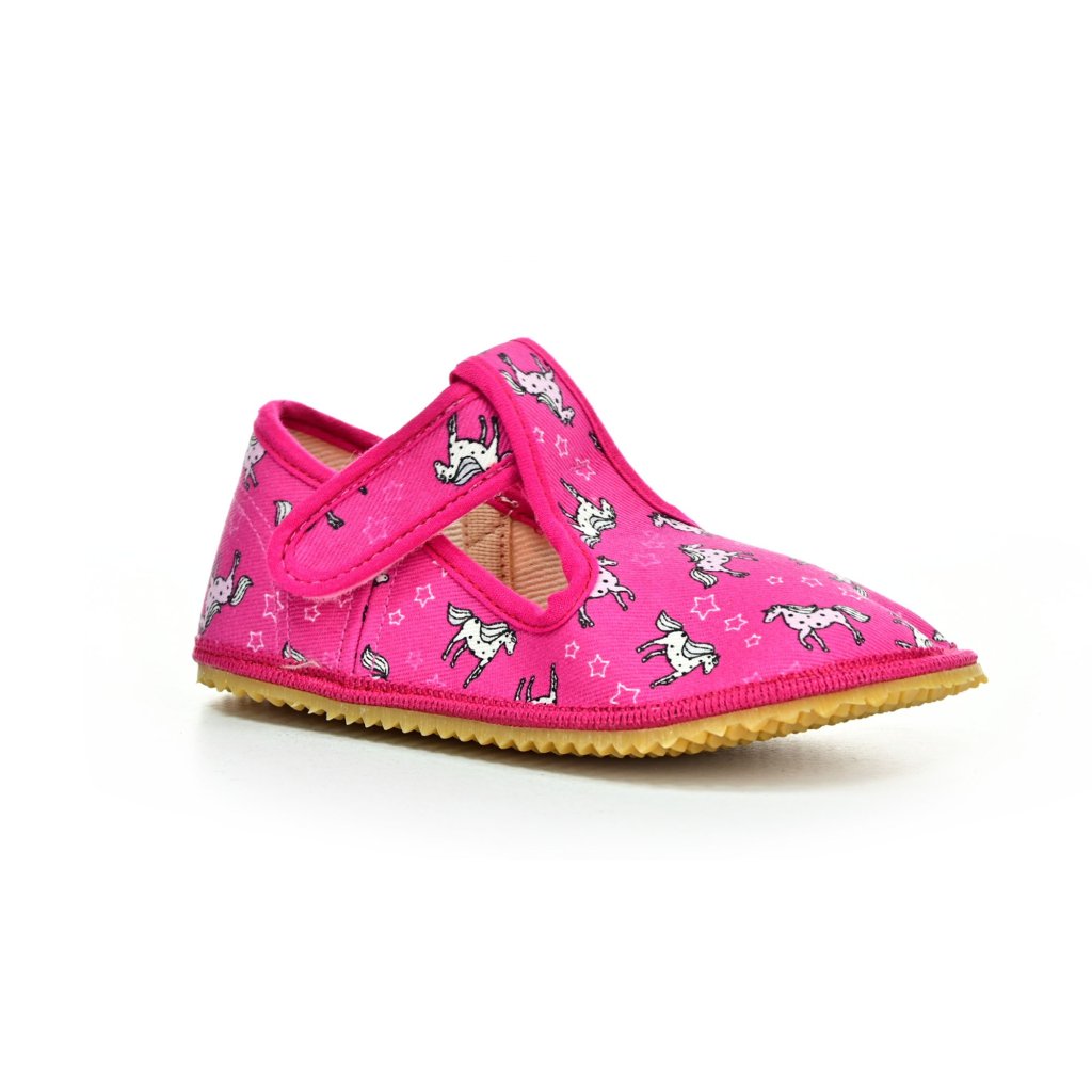 Beda Unicorn textilné barefoot papuče s opätkom (BFN-170020/W/OP) 24 EUR