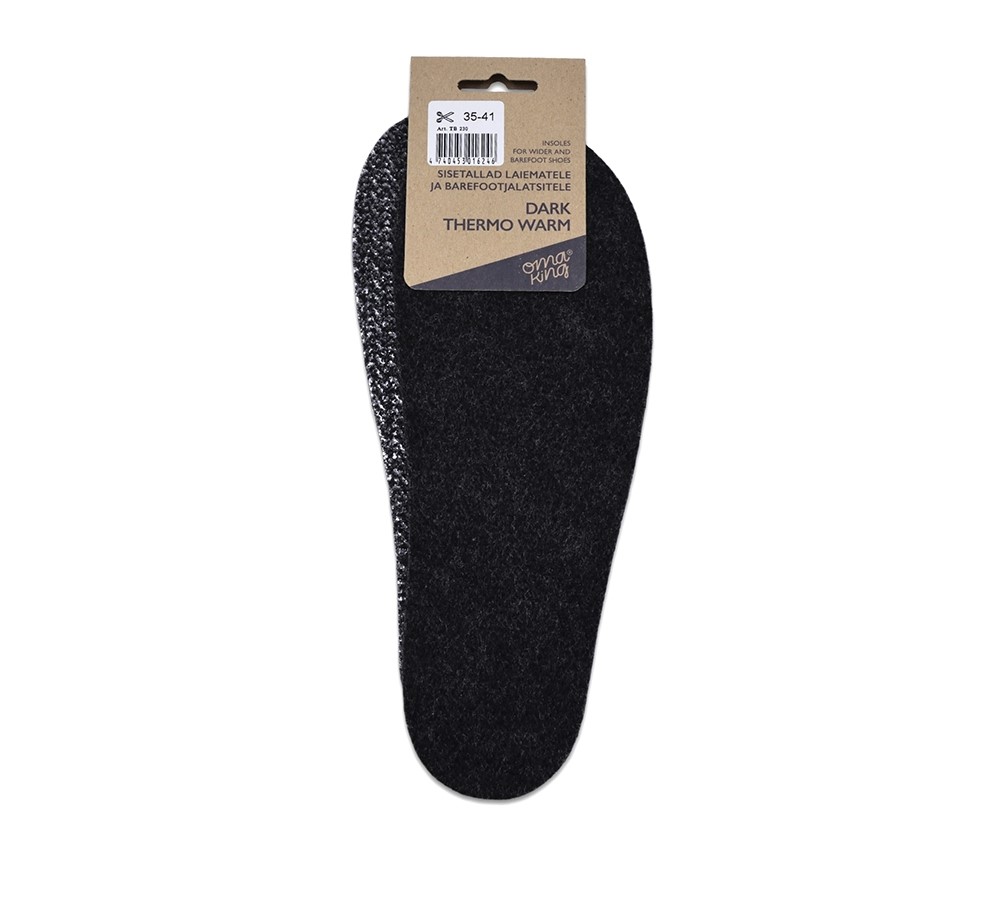 vložky do bot OmaKing barefoot Dark Thermo Warm Veľkosť ponožiek: 25-34 EU EUR