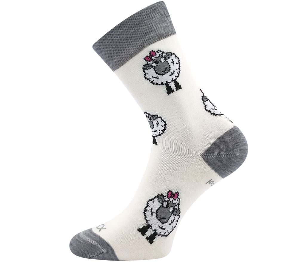 Ponožky merino Voxx Vlnienka biele ovečky Veľkosť ponožiek: 35-38 EU EUR