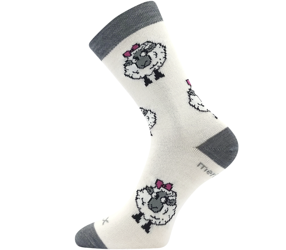 Ponožky merino Voxx Vlnenka detská biele ovečky Veľkosť ponožiek: 35-38 EU EUR