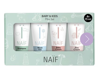 NAIF Set miniatúr kozmetiky pre deti a bábätká 4x15ml
