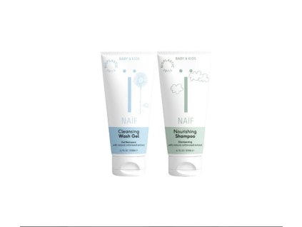 NAIF Výhodný set šampónu a umývacieho gélu pre deti a bábätká