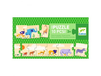 11901 maly vacsi najvacsi puzzle postupove 10 dielov; africke zvierata podla vysky 1