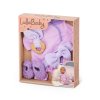 LullaBaby Dupačky pre bábiku fialové s doplnkami