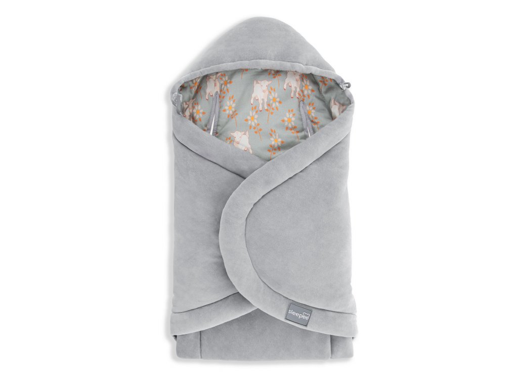 DEKA/ZAVINOVAČKA/FUSAK DO AUTOSEDAČKY - SLEEPE VINTAGE ANIMALS sky blue