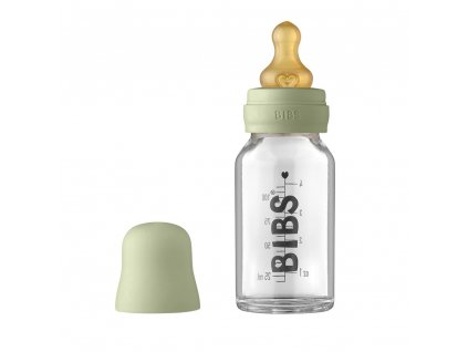 BIBS Baby Bottle sklenena flasa 110ml Sage