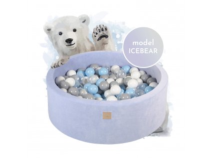MeowBaby Baby Foam Ball Pit, Model Icebear