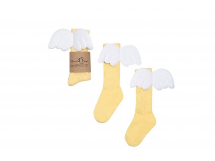 Mama´s Feet Detské podkolienky s krídelkami Yellow Angels 0-1 rok - Žlté