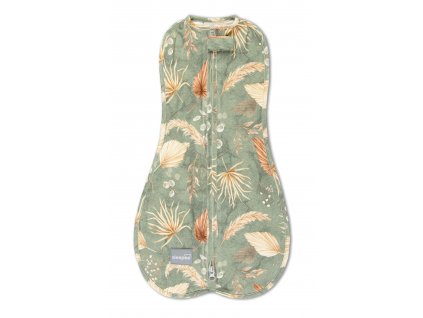 Zavinovačka Sleepee First Step Swaddle s čiapočkou zdarma Bohemian Green