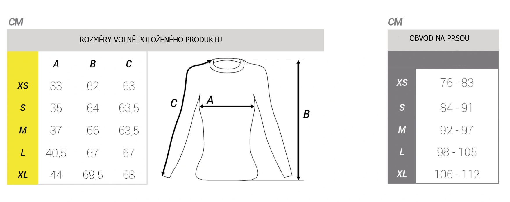 5. tričko dlouhe 7 tabulka