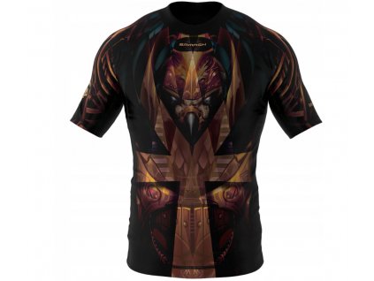 Pánský rashguard krátký rukáv Smmash Horus černé různé rozměry