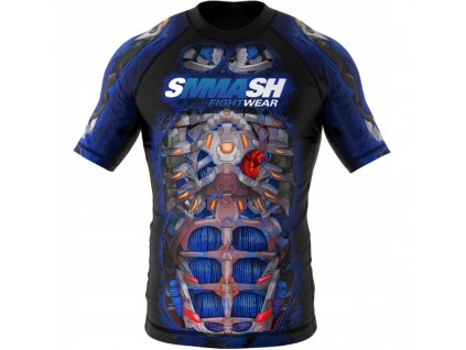 Dětské tričko s krátkým rukávem Rashguard pro MMA BJJ Machine modré (1)