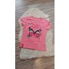 Dívčí bavlněné tričko motýl Kugo tmavě růžové různé velikosti