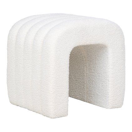 Colma pouf bílé bouclé