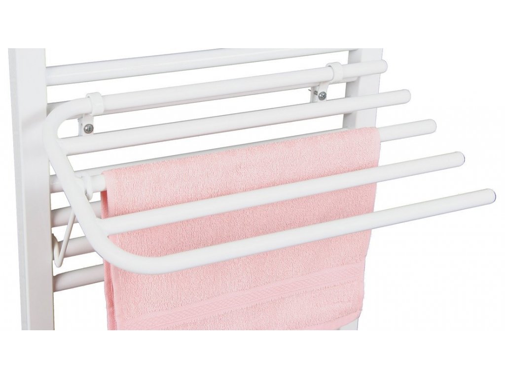 Sušák 4 ručníků na otopná tělesa, univerzální upínání, délka 50 cm, bílá