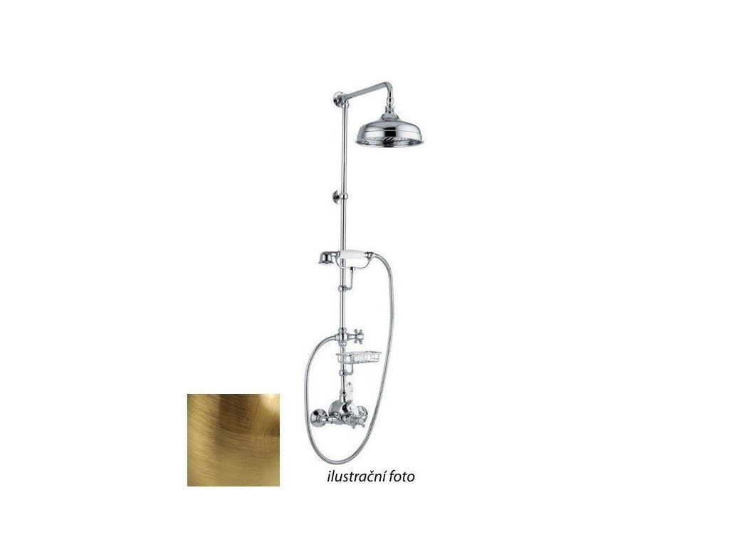 SASSARI sprchový sloup s termostatickou baterií, mýdlenka, 1250mm, bronz