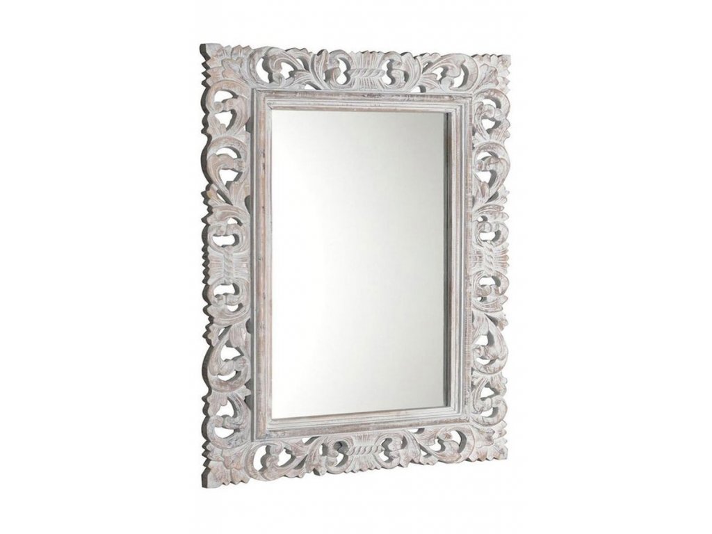 SCULE zrcadlo ve vyřezávaném rámu 70x100cm, bílá