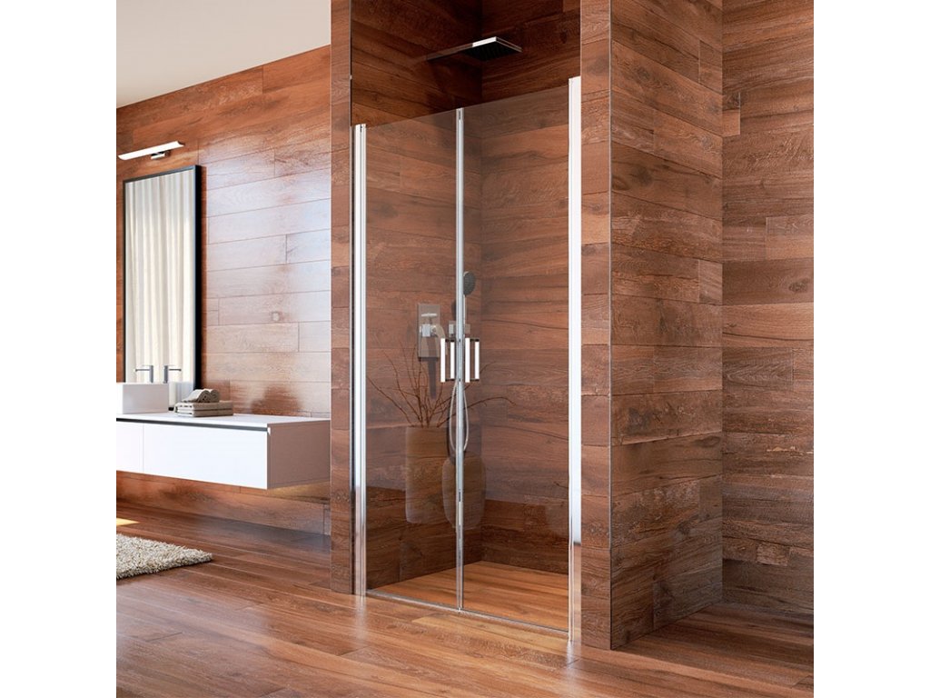 Sprchové dveře, Lima, dvoukřídlé, lítací, chrom ALU, sklo Sprchové dveře, Lima, dvoukřídlé, lítací, 80x190 cm, chrom ALU, sklo Čiré