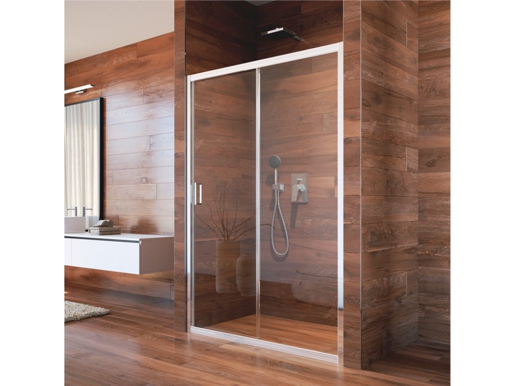 Sprchové dveře, LIMA, dvoudílné, zasunovací, chrom ALU Sprchové dveře, Lima, dvoudílné, zasunovací, 120x190 cm, chrom ALU, sklo Čiré