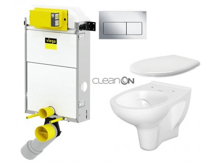 VIEGA Presvista modul PURE pro WC včetně tlačítka Life5 CHROM + WC CERSANIT ARTECO CLEANON + SEDÁTKO V771928 LIFE5CR AT2